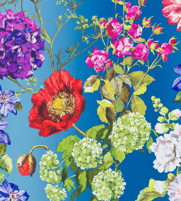Designers Guild Luxury Blue Botanical Floral Wallpaper Alexandria Lapis $255 