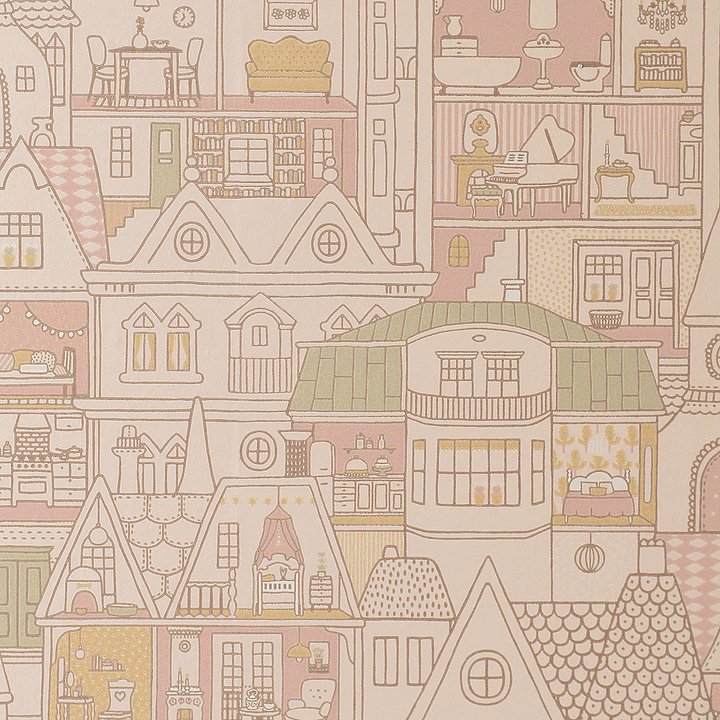 Dollhouse Wallpaper Designed By Bradbury  Bradbury