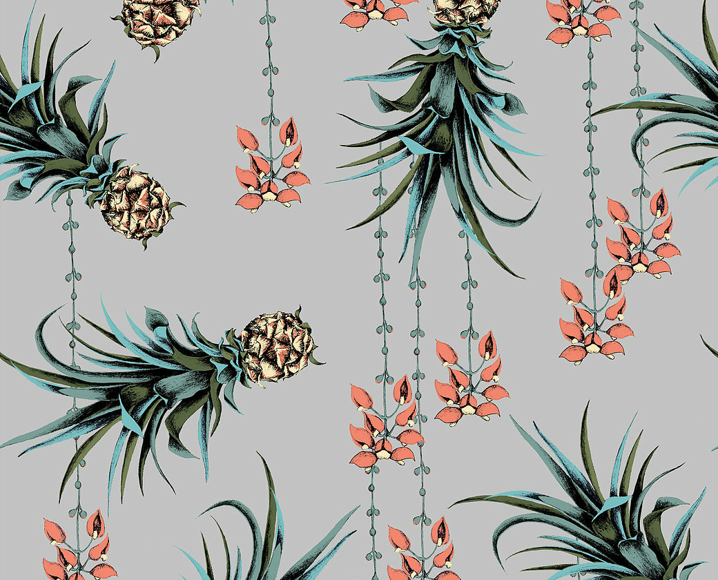 Petronella Hall - Pineapple & Petals Wallpaper