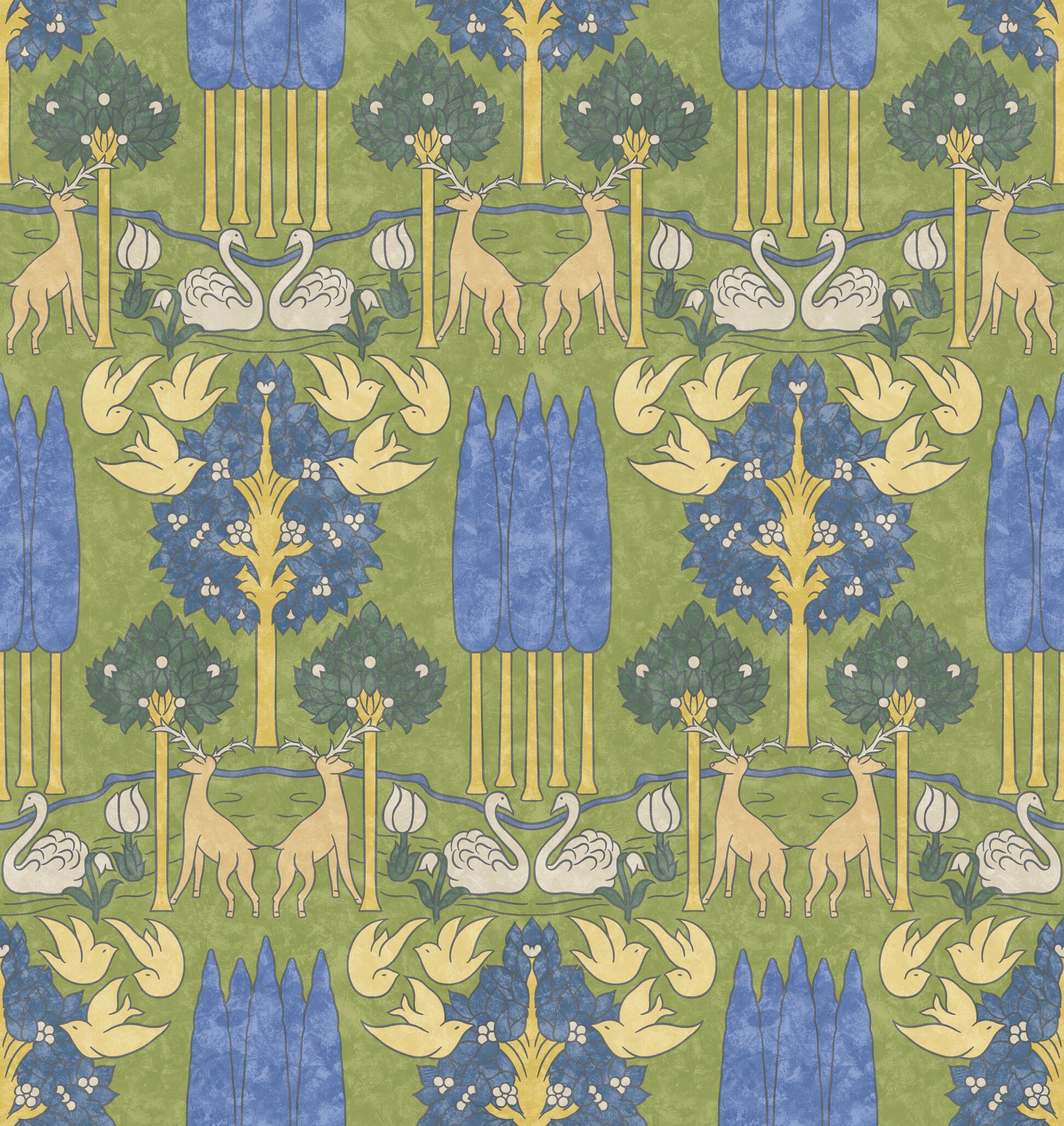 Ogee Flora by NextWall  Navy Blue  Wallpaper  Wallpaper Direct